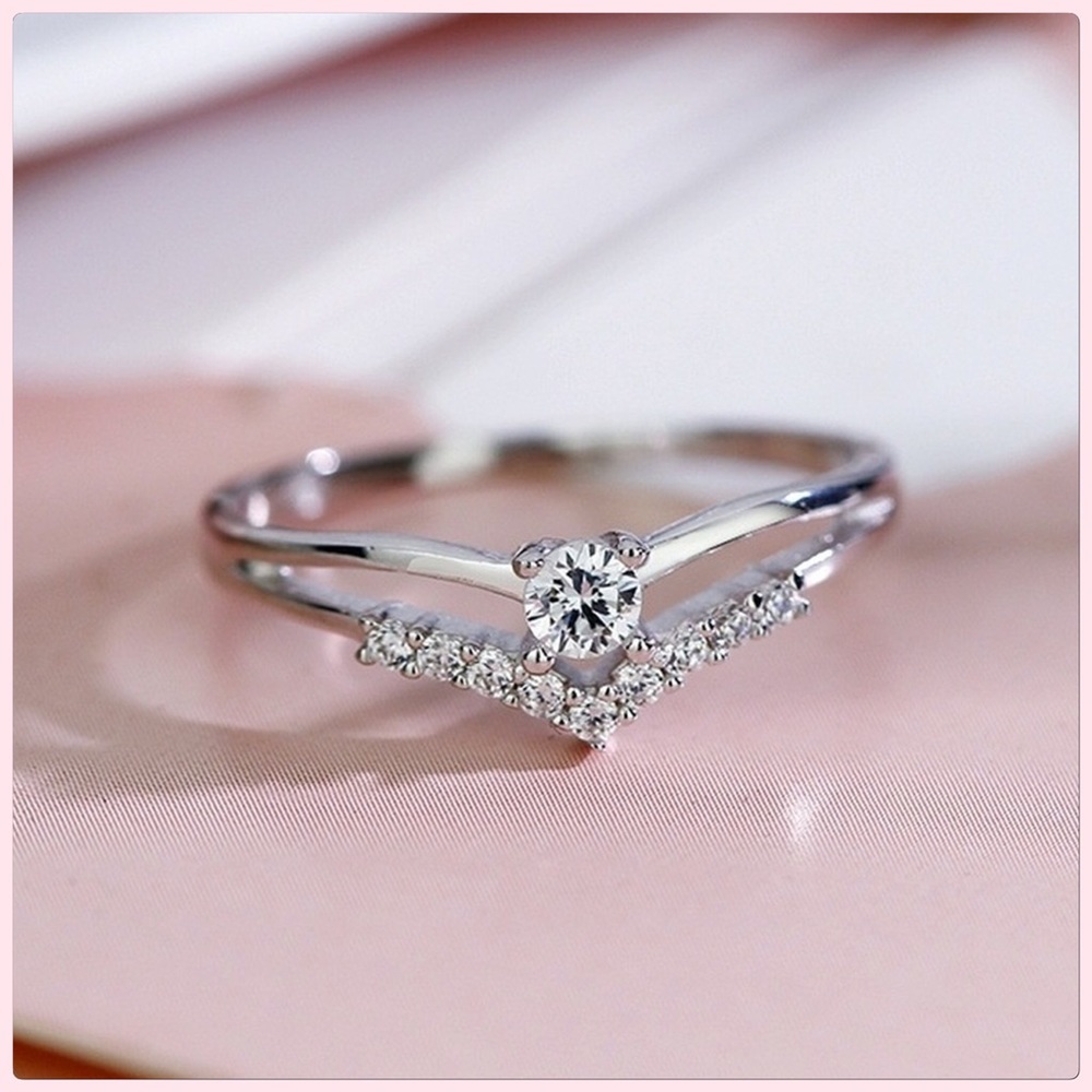 3X HP NWT 925 Sterling Silver Platinum CZ Diamond Ring